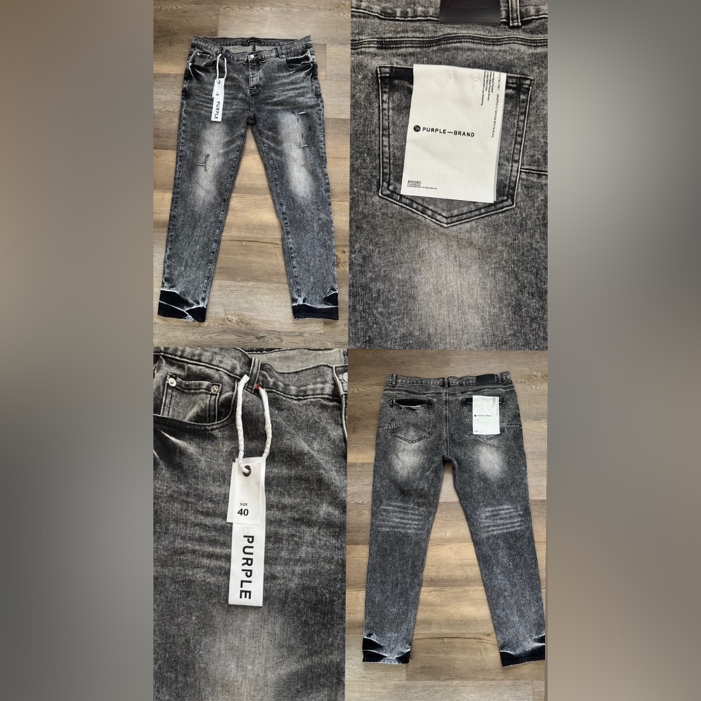 PURPLE Men's Black Skinny Jeans